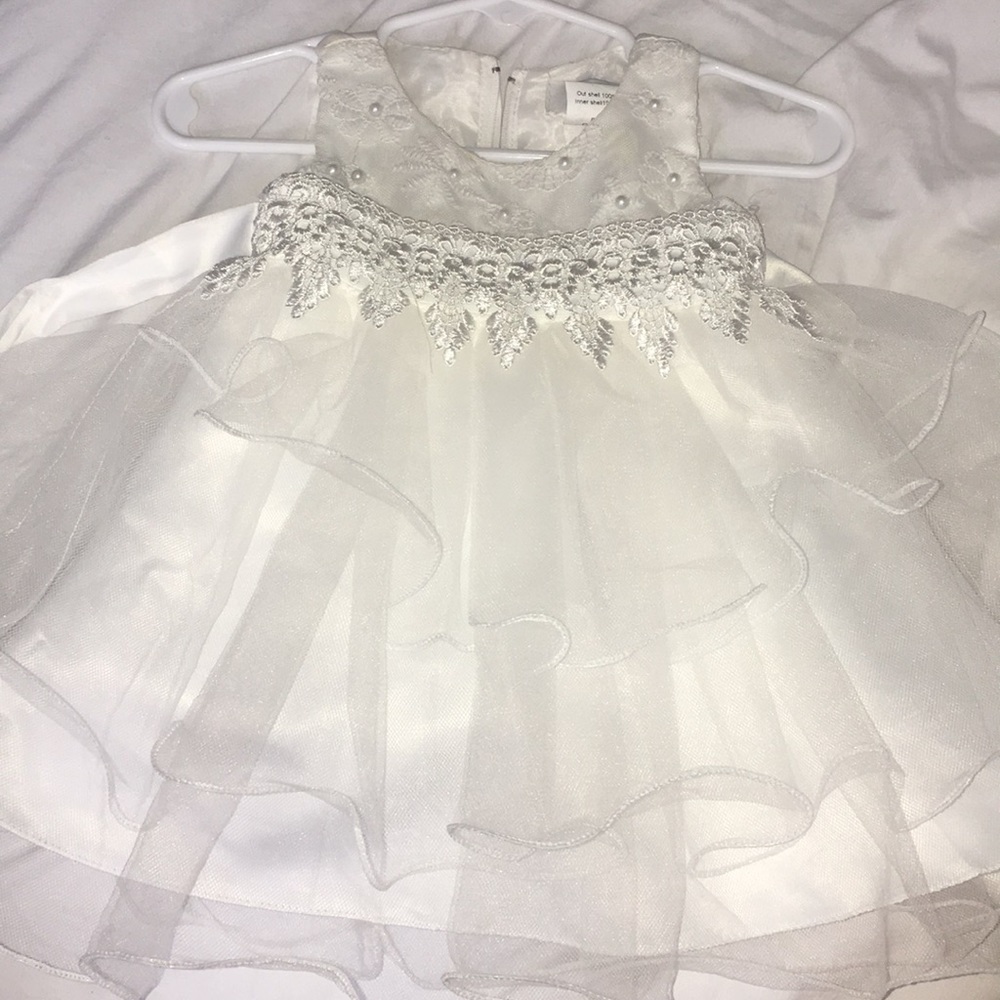 6-9 month dress white